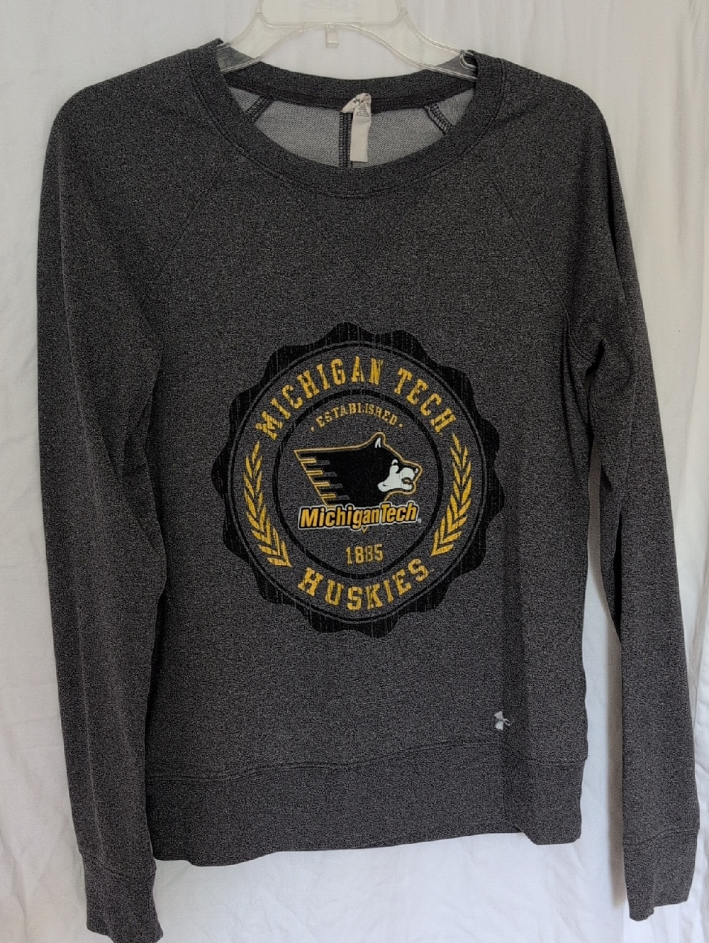 Michigan Tech Huskies Gray Crewneck Sweatshirt